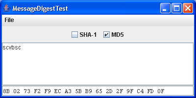 This program computes the message digest of a file or the contents of a text area.