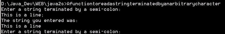 A function to read a string terminated by an arbitrary character