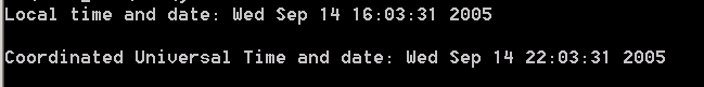 Local time and Coordinated Universal Time and date
