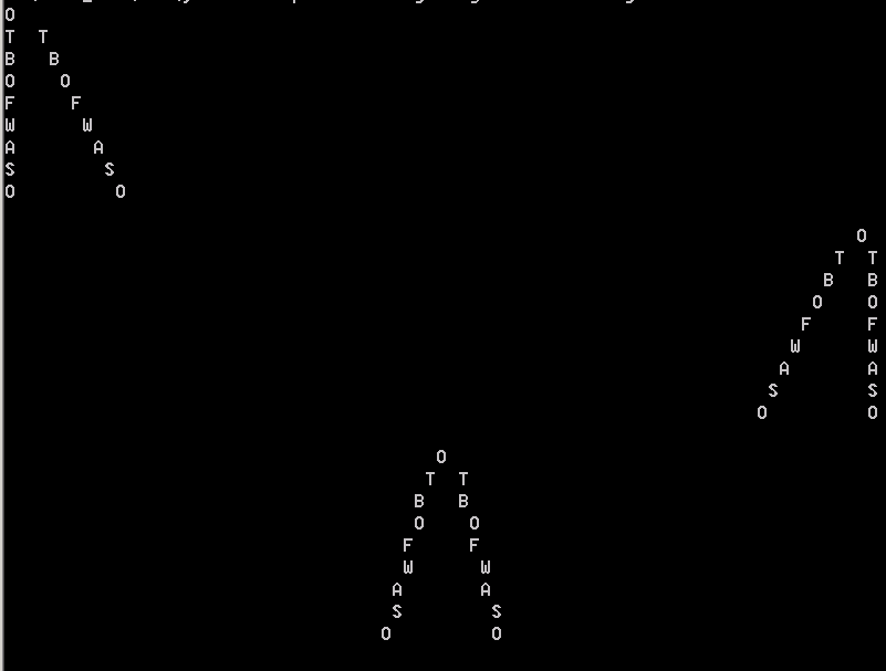 Output the string array with formatting