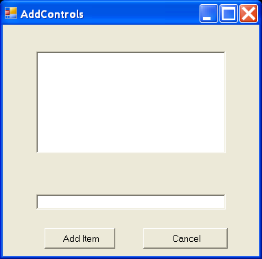 Add controls to a form