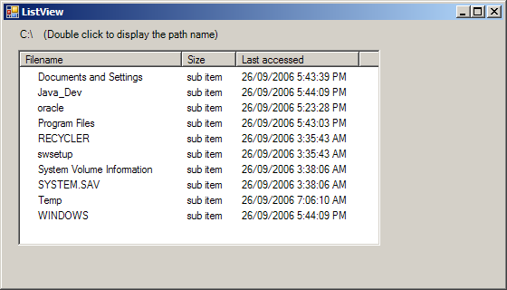 Add ListView column and insert ListView rows