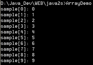 Demonstrate a one-dimensional array