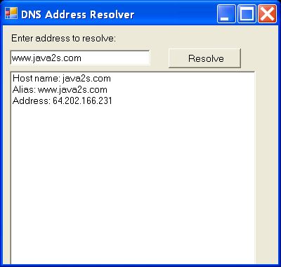 DNS Address Resolver