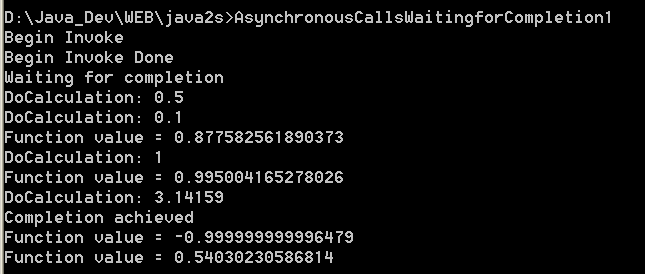 Asynchronous Calls:Waiting for Completion