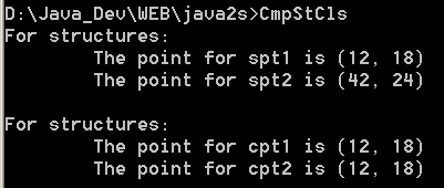 Demonstates assignment operator on structures and classes.