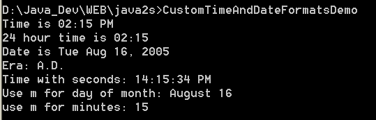 Format time and date information 1