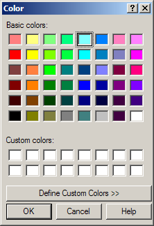 Display color dialog and get user selection