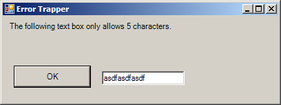 Error Provider to validate the text in a TextBox