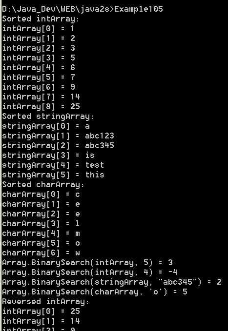 illustrates how to use array properties and methods