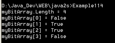 illustrates the use of a BitArray