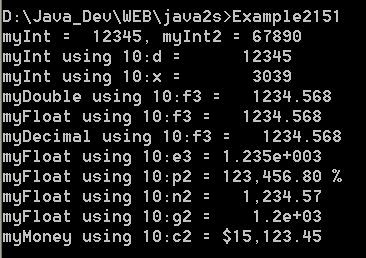 Illustrates formatting numbers