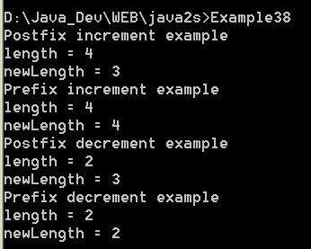 Prefix and postfix versions of the increment and decrement operators