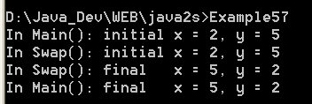 Passing parameters by reference