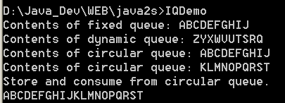 Demonstrate the ICharQ interface: A character queue interface