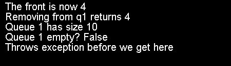 Implements the queue data type using an array