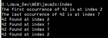 Creates an and array and looks for the index of a given value from either end