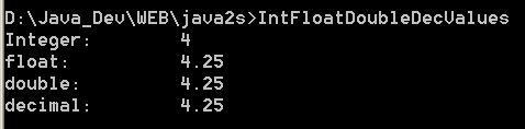 Int, float, double, decimal