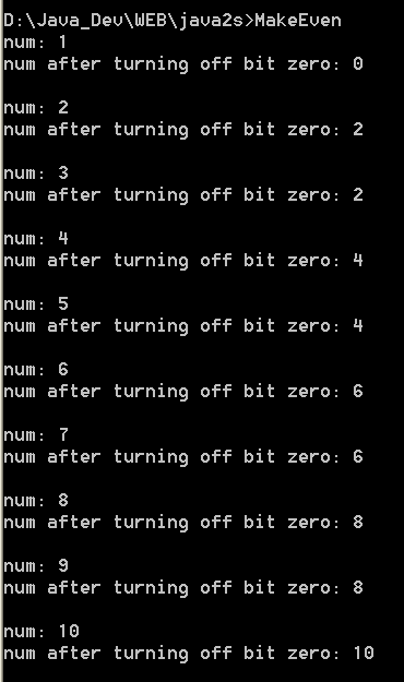 Use bitwise AND to make a number even