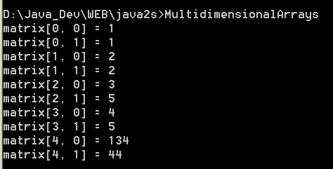 Multi dimensional Arrays 1