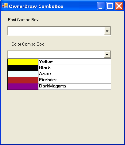 ComboBox with color cell renderer