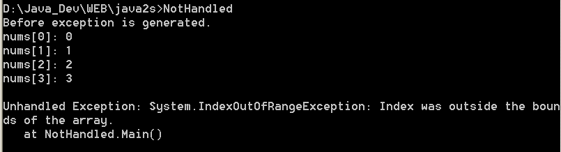 Let the C# runtime system handle the error