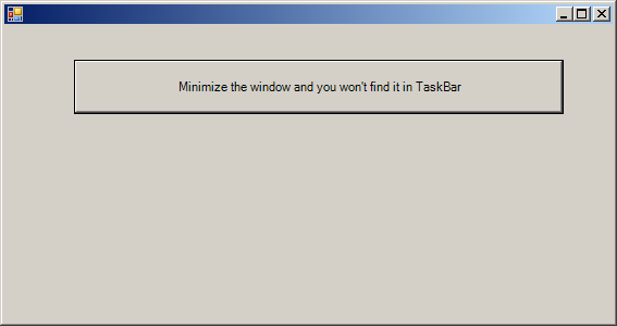 Not in TaskBar