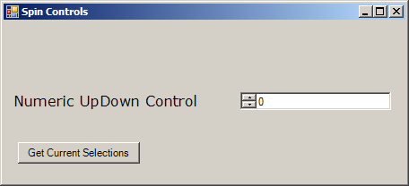 Numeric value based Up Down (Spinner)