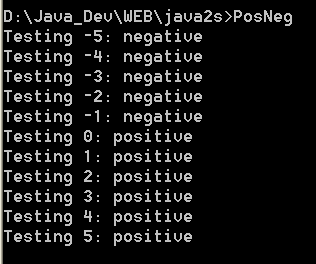 Determine if a value is positive or negative