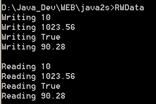 Write and then read back binary data