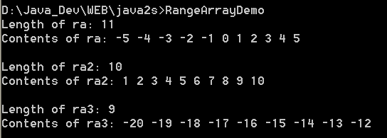 Create a specifiable range array class