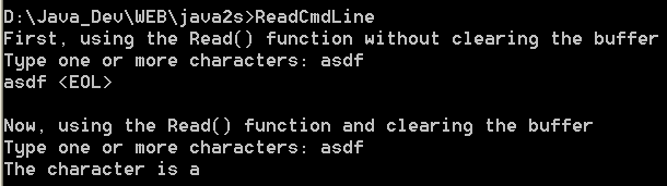 A simple command line program that reads from
    the console using Console.Read() and Console.ReadLine()