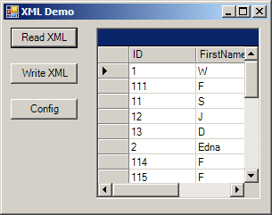 Read XML data from file into DataGrid