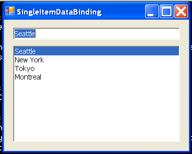 Single Item Data Binding