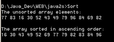 Sorts and array in ascending order, then reverses the elements