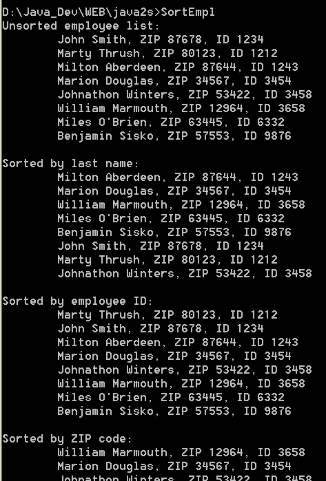 Using a delegate with a container class 
       to sort the collection and return a sorted array using different 
       sort criteria