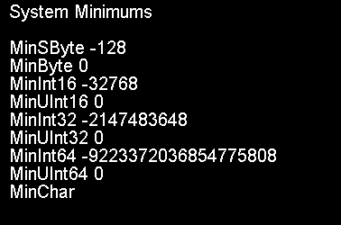 System maximums and minimums