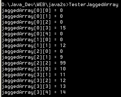 Jagged Array Demo