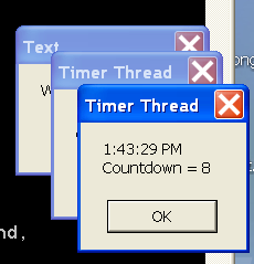 Demonstrates using the System.Threading.Timer object