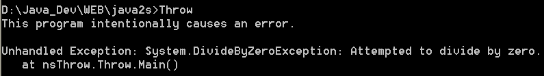 Intentionally throws an error to demonstrate
              Just-In-Time debugging