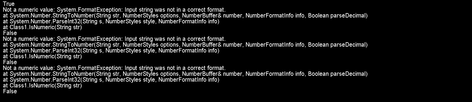 Use int.Parse to check: is it an integer