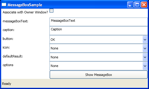 Display a message box and get the message box return value.