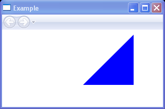 Draws another triangle with a blue interior with Polygon