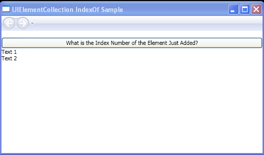 Find the index number of a newly added element within a panel, using the IndexOf method
