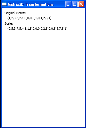 Matrix3D scale transformation