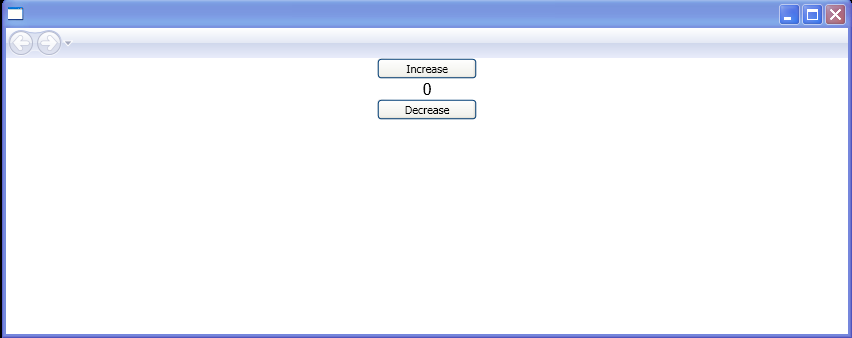 RepeatButtons have their delay properties set to 500 milliseconds and their interval properties set to 100.