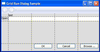 Use the Grid element to create a standard user interface (UI) dialog box.