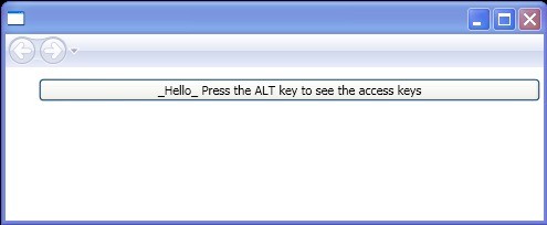 Using the access text escape. Use two underline characters if you want an underline to appear in your text.