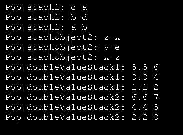 A generic stack that holds two values. 