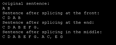 A list splicing example.